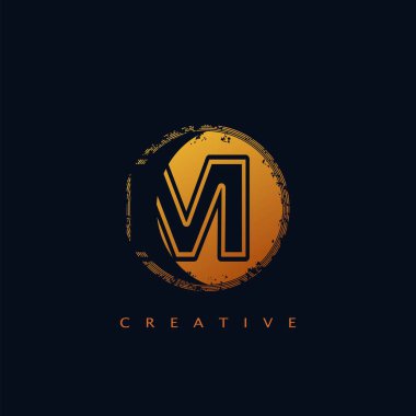 İş kimliği için soyut Çember Başlangıç Harfi M Logo vektör tasarımı kavramı.