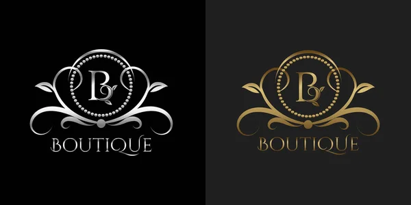 Logotipo Lujo Carta Plantilla Vector Círculo Para Restaurante Royalty Boutique — Archivo Imágenes Vectoriales