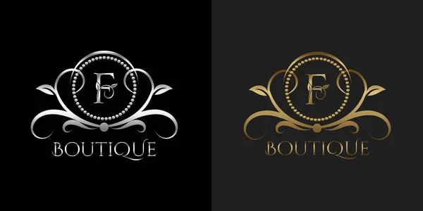 Luksusowe Logo Litera Szablon Wektor Koła Dla Restauracji Tantiem Boutique — Wektor stockowy