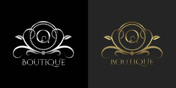 Luxury Logo Letter Template Vector Circle Restaurant Royalty Boutique Cafe — Stockový vektor