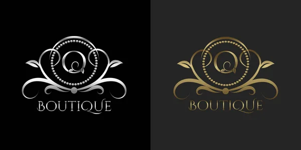 Lüks Logo Şablon O Şablon Restoran, Kraliyet, Butik, Cafe, Otel, Heraldic, Mücevher, Moda ve diğer marka vektör çizimleri için Vektör Çemberi