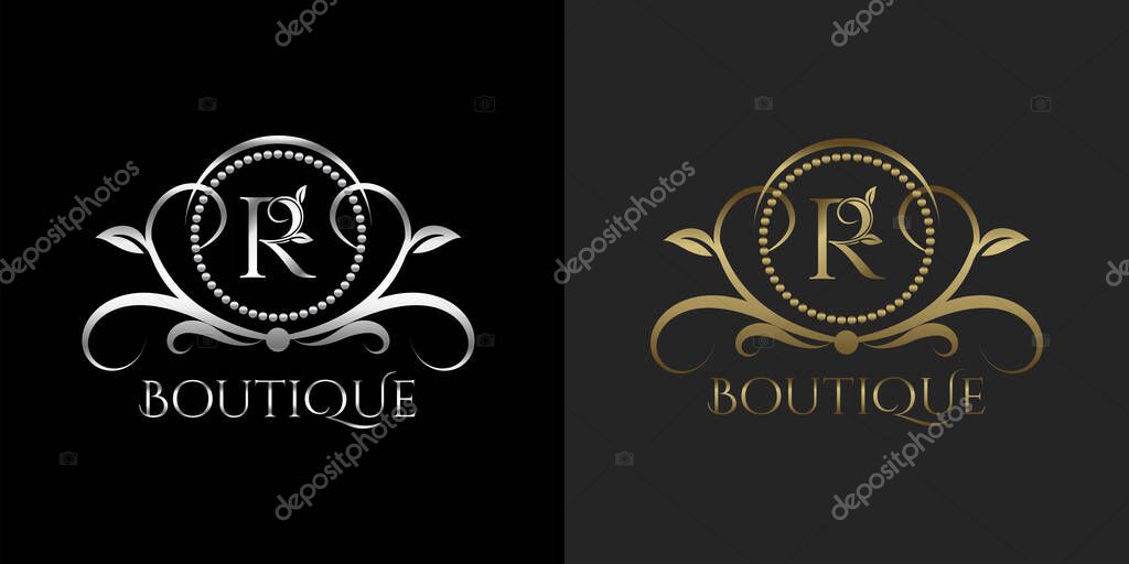Luxury Logo Letter R Template Vector Circle for Restaurant, Royalty, Boutique, Cafe, Hotel, Heraldic, Jewelry, Fashion and other brand identity vector illustration