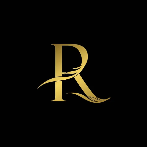 Ícone Logotipo Letra Inicial Dourada Asa Simples Conceito Projeto Vetor —  Vetores de Stock