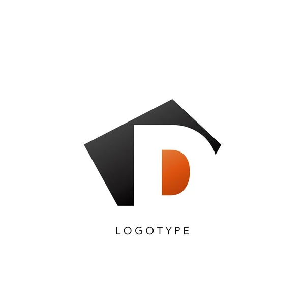Baş harf D logo simgesi. Vektör tasarımı kavramı soyut tekno geometrik şekil ve negatif D harfi logo simgesi.