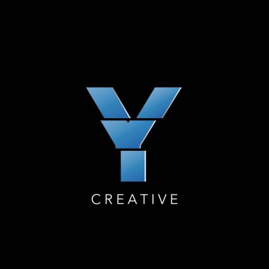 İlk harf Y Logo Simgesi, basit soyut tekno logo vektör tasarımı.