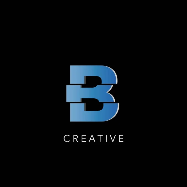 頭文字Bロゴアイコン シンプルな抽象的なテクノロゴベクトルデザイン — ストックベクタ