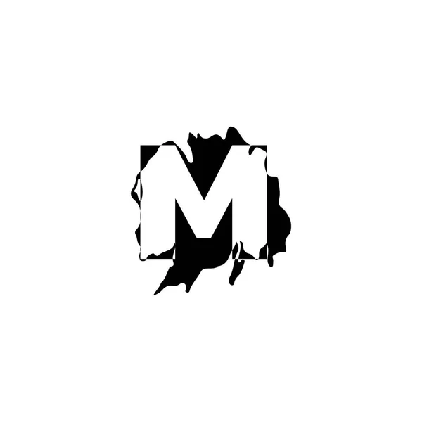 Lettre Icône Abstraite Logo Splatter Monogramme Vectoriel Conception Encre Noire — Image vectorielle