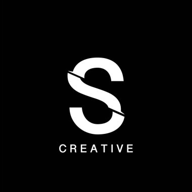 S Harfi Düz Logo Soyut Teknoloji Vektör Tasarımı Konsepti.