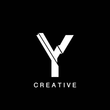 Y harfinin baş harfi düz logo soyut teknoloji vektör tasarımı kavramı.