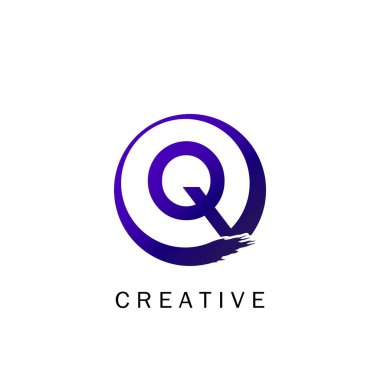 Soyut Tekno Çember Başlangıç Harfi Q logosu, teknoloji iş kimliği için vektör tasarımı kavramı.