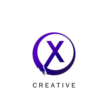 Soyut Tekno Çember Başlangıç Harfi X logo simgesi, teknoloji iş kimliği için vektör tasarım kavramı.