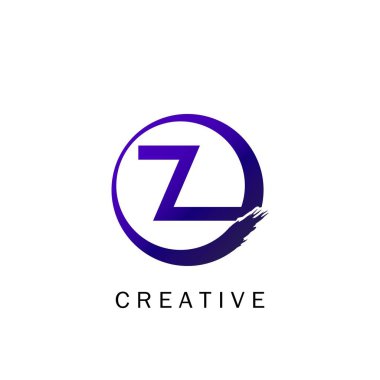 Soyut Tekno Çember Başlangıç Harfi Z logo simgesi, teknoloji iş kimliği için vektör tasarım kavramı.