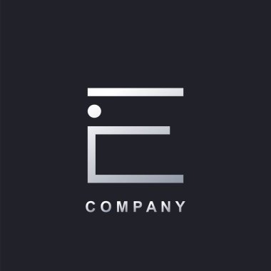 Soyut Teknoloji Baş harfleri E ve ben, yani teknoloji işi ve şirket kimliği için logo taşıyıcı tasarımı.