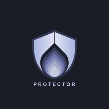 Rozet, teknoloji sektörü ve şirket kimliği için Soyut Teknoloji Koruyucu Logo Vektör Tasarımı.