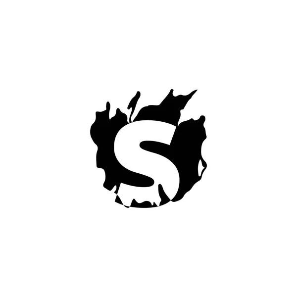 Letter Abstract Splatter Logo Icon Monogram Vector Design Black Ink — Stock Vector