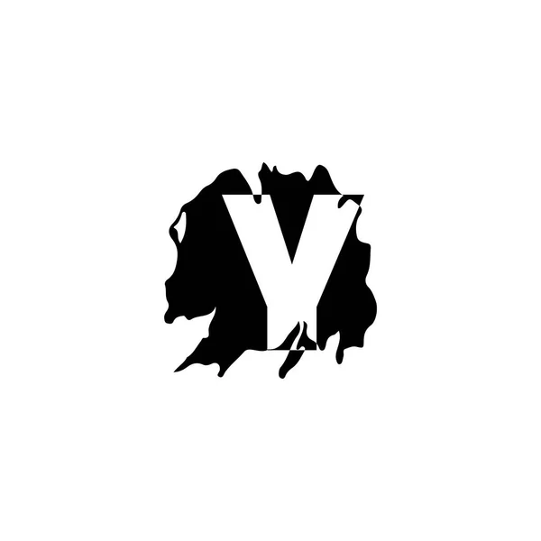 Значок Логотипа Буквы Abstract Splatter Конструкция Вектора Монограммы Черный Цвет — стоковый вектор