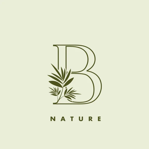Περίγραμμα Tropical Nature Letter Λογότυπο Εικονίδιο Διάνυσμα Έννοια Αφηρημένη Φύση — Διανυσματικό Αρχείο