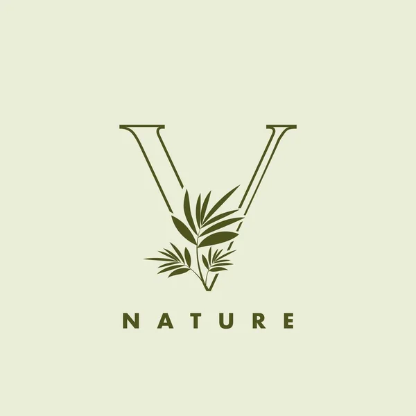 Περίγραμμα Tropical Nature Letter Λογότυπο Εικονίδιο Έννοια Διάνυσμα Σχεδιασμό Αφηρημένη — Διανυσματικό Αρχείο