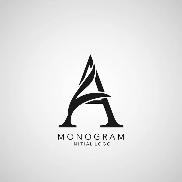 Huruf Awal Monogram Logo Konsep Desain Vektor Sederhana Daun Floral - Stok Vektor