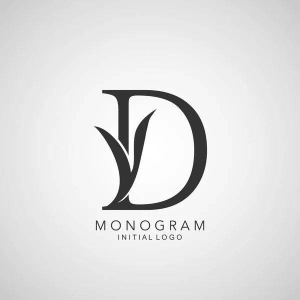 Monograma Inicial Logo Letra Diseño Vectorial Simple Concepto Abstracto Naturaleza — Vector de stock