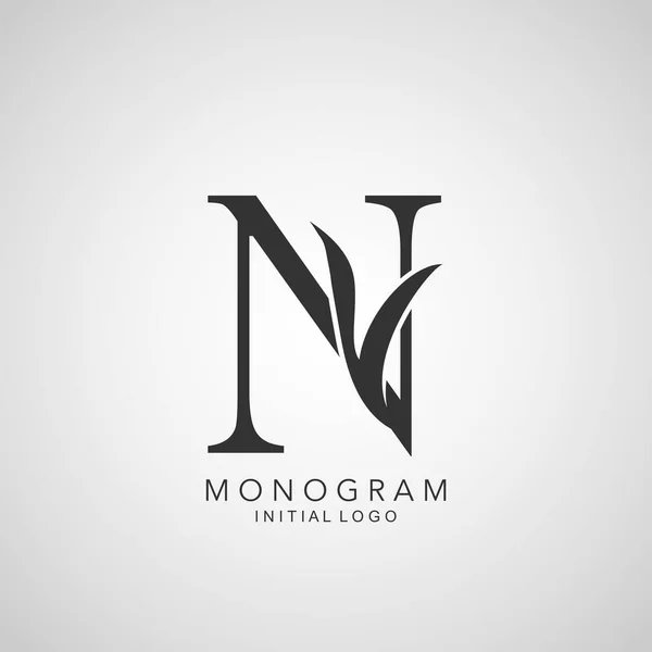 Monogram Initial Logo List Prosty Wektor Projekt Koncepcja Abstrakcyjna Natura — Wektor stockowy