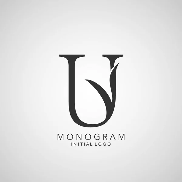 Monogramme Logo Initial Lettre Conception Vectorielle Simple Concept Abstrait Nature — Image vectorielle
