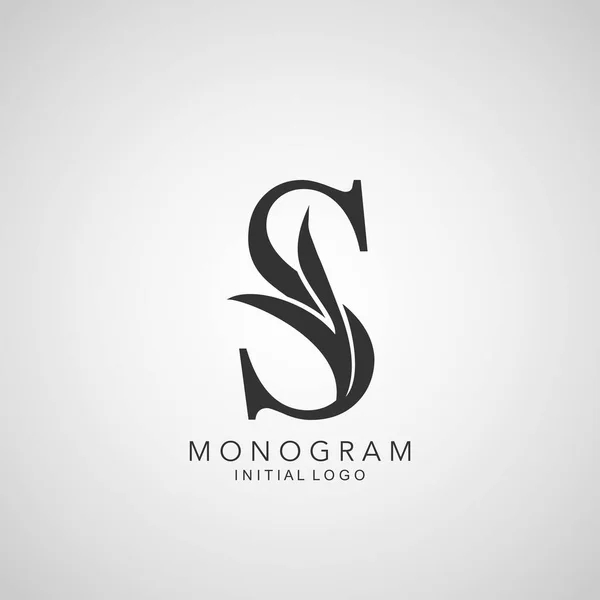 Monograma Logotipo Inicial Carta Simples Conceito Design Vetorial Abstrato Natureza — Vetor de Stock
