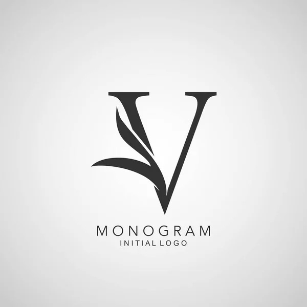 Monogram Původní Logo Písmeno Jednoduchý Vektorový Design Abstraktní Příroda Květinový — Stockový vektor