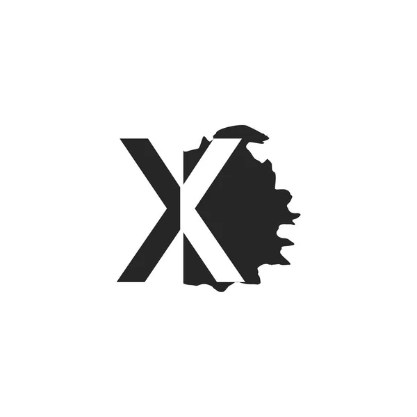 Initial Cut Letter Flat Splatter Logo Icon Abstract Ink Splash — Stock Vector