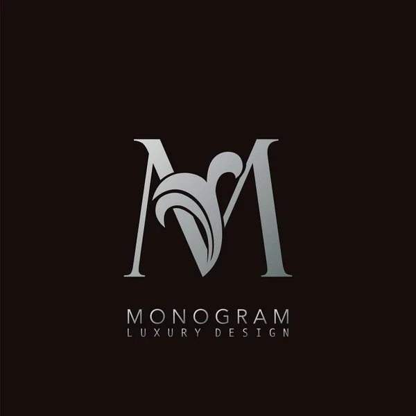 Monogram Luxury Initial Letter Logo Icon Einfache Luxus Business Vektor — Stockvektor