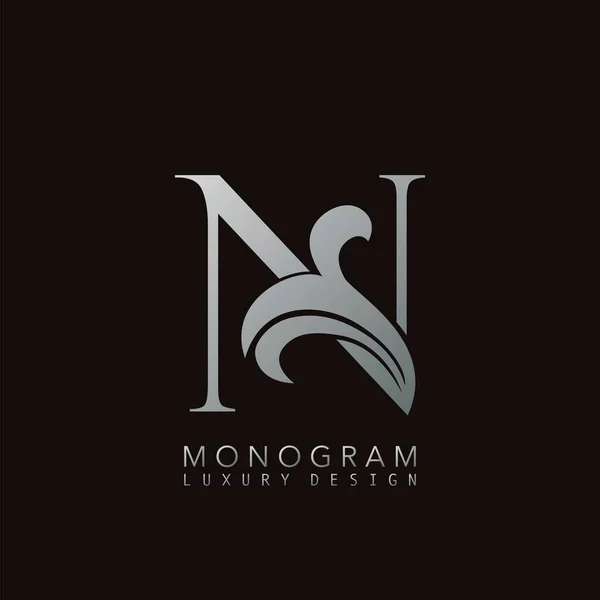 Monogram Luxury Initial Letter Logo Icon Simple Luxuries Business Vector — Stock Vector