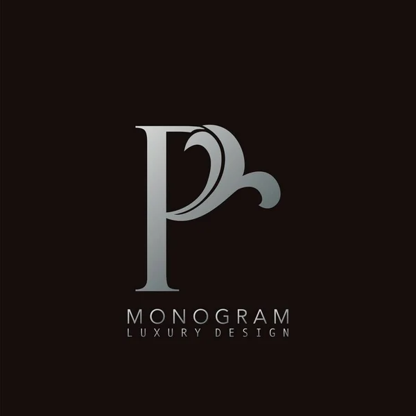 Monogram Luxury Initial Letter Logo Icon Simple Luxuries Business Vector — Stock Vector