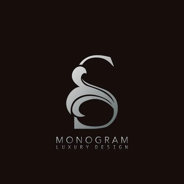 Monogram Luxury Initial Letter Logo Ikon Egyszerű Luxus Üzleti Vektor — Stock Vector
