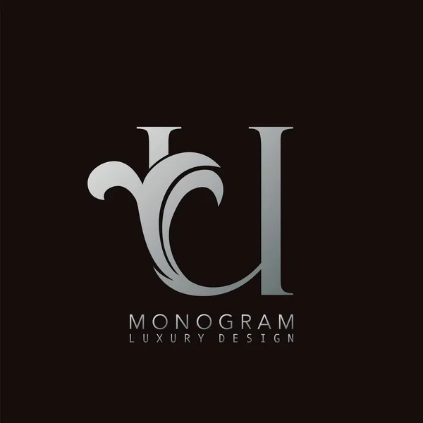 Monogramme Luxe Lettre Initiale Logo Icône Luxe Simple Concept Conception — Image vectorielle