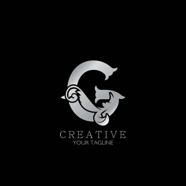 Creative Letter Luxury Initial Nature Tropical Leaf Logo Εικονίδιο Μονόγραμμα — Διανυσματικό Αρχείο