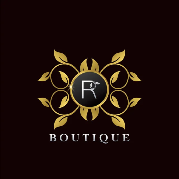 Золотая Буква Letter Luxury Boutique Initial Икона Логотип Elegance Letter — стоковый вектор