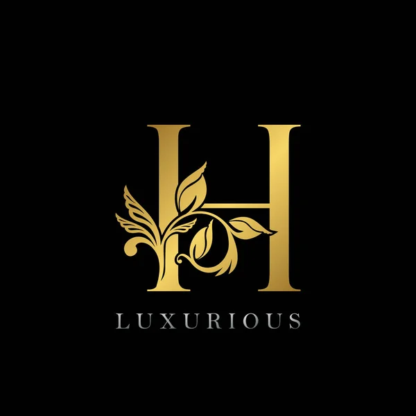 Złota Litera Luxury Logo Icon Vintage Gold Wzór Logo — Wektor stockowy