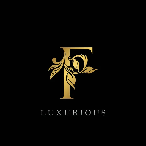 Goldener Buchstabe Luxury Logo Icon Vintage Gold Letter Logo Design — Stockvektor