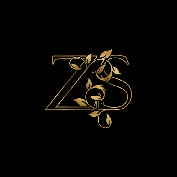 Złoty Zarys Początkowy Litera Luxury Logo Icon Vintage Gold Letter — Wektor stockowy