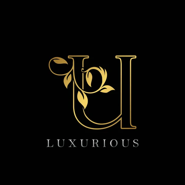 Golden Outline Letter Ícone Logotipo Luxo Vintage Gold Carta Logo —  Vetores de Stock