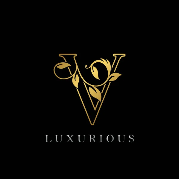 Golden Outline Letter Luxury Logo Icon Vintage Gold Letter Logo — Stock Vector
