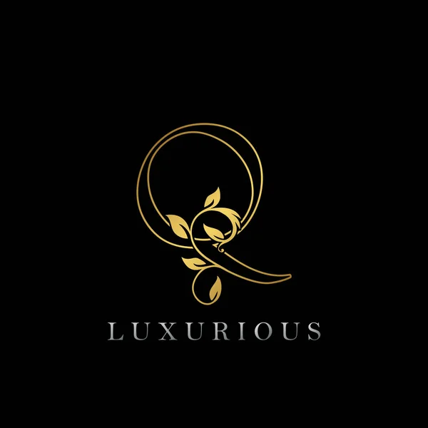 Golden Outline Letter Luxury Logo Icon Vintage Gold Letter Logo — Stockvector