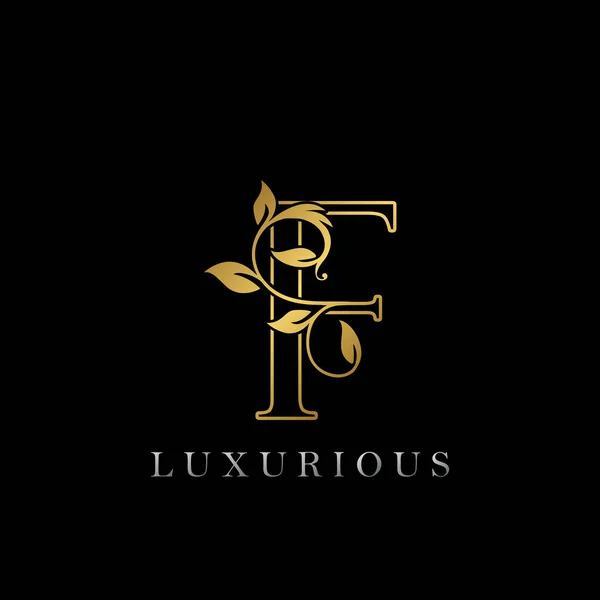 Golden Outline Letter Luxury Logo Icon Vintage Gold Letter Logo — Stock Vector