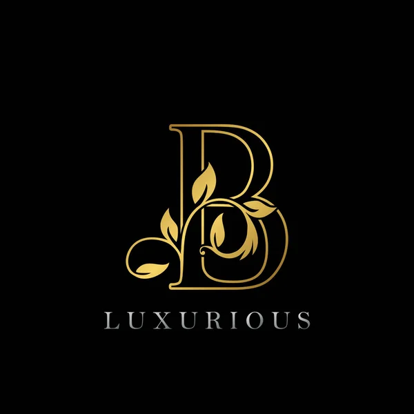 Golden Outline Letter Luxury Logo Icon Vintage Gold Letter Logo — Stockvector