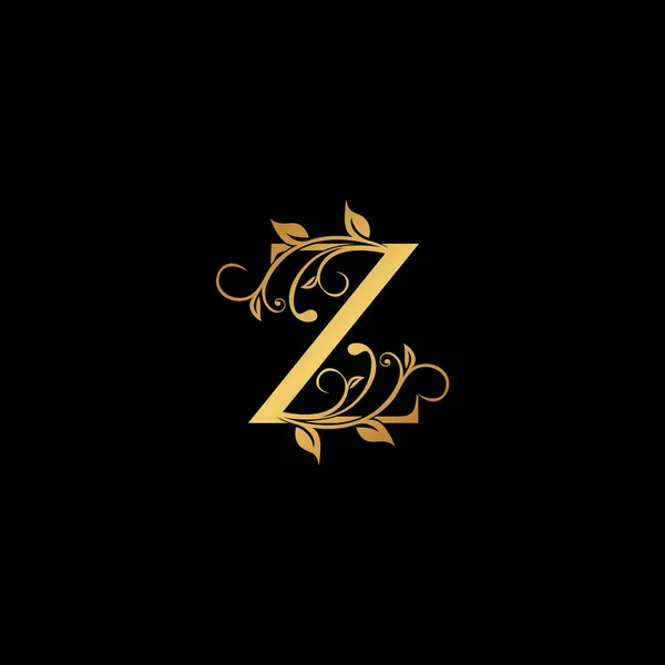 Χρυσή Floral Γράμμα Λογότυπο Icon Luxury Αλφάβητο Γραμματοσειρά Αρχικό Διανυσματικό — Διανυσματικό Αρχείο