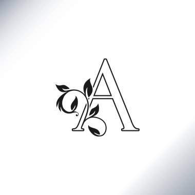 Ana hatlı Logo A Harf Logosu Simgesi tasarım şablonu, klasik lüks kırsal, iş başlangıç veya kimlik için dekoratif stil