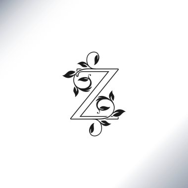 Logo Z Harf Logosu Simgesi tasarım şablonu, klasik lüks kırsal, işletme başlangıç veya kimlik için dekoratif stil