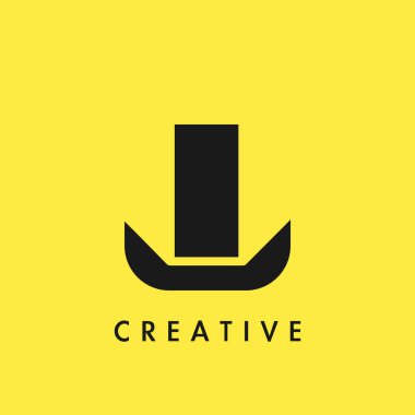 Düz Negatif Boşluk Başlangıç Harfi V Logo Simgesi Basit Vektör Tasarım Şablonu.