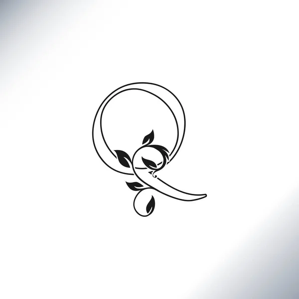 Esquema Logo Carta Logo Plantilla Diseño Iconos Estilo Rústico Lujo — Vector de stock