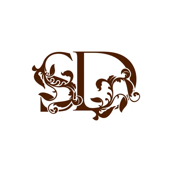 Початкова Літера Значок Логотипу Розкоші Монограма Вінтажний Шаблон Дизайну Елементом — стоковий вектор